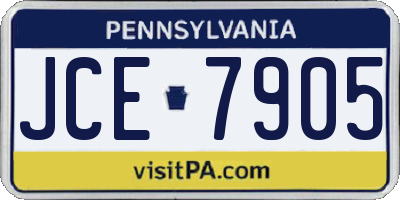 PA license plate JCE7905