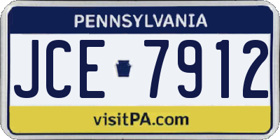 PA license plate JCE7912