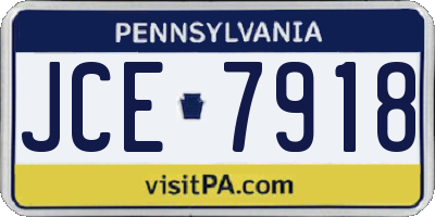 PA license plate JCE7918