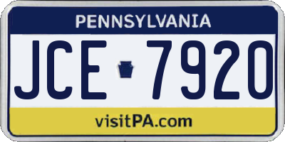 PA license plate JCE7920
