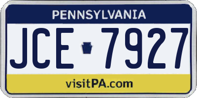 PA license plate JCE7927