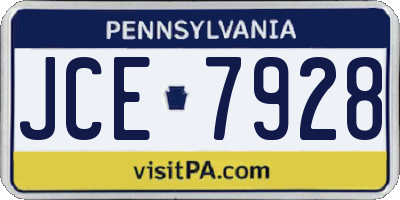 PA license plate JCE7928
