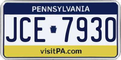 PA license plate JCE7930