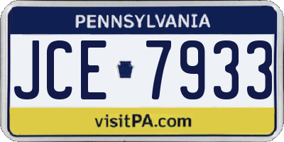 PA license plate JCE7933