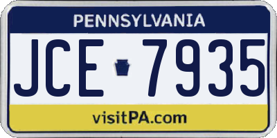 PA license plate JCE7935