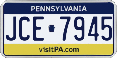 PA license plate JCE7945