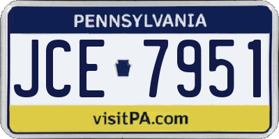 PA license plate JCE7951