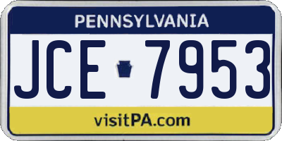 PA license plate JCE7953