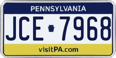 PA license plate JCE7968