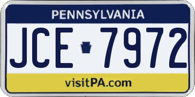 PA license plate JCE7972