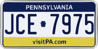 PA license plate JCE7975