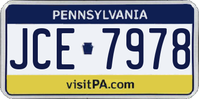 PA license plate JCE7978