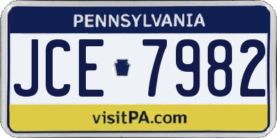 PA license plate JCE7982