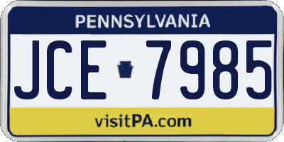 PA license plate JCE7985