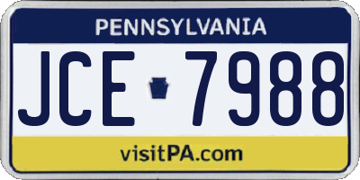 PA license plate JCE7988