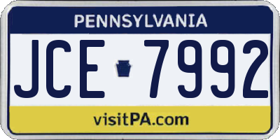 PA license plate JCE7992