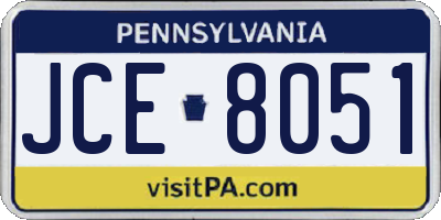 PA license plate JCE8051