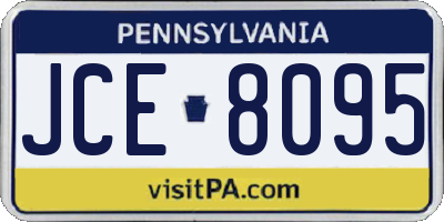 PA license plate JCE8095