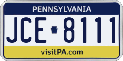 PA license plate JCE8111