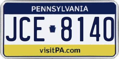 PA license plate JCE8140