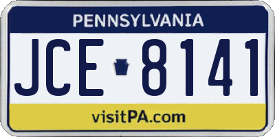 PA license plate JCE8141
