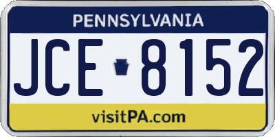 PA license plate JCE8152