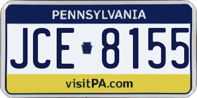 PA license plate JCE8155