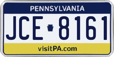 PA license plate JCE8161