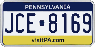 PA license plate JCE8169