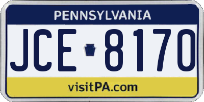 PA license plate JCE8170