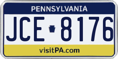 PA license plate JCE8176