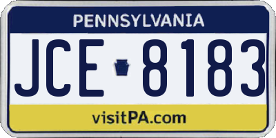 PA license plate JCE8183