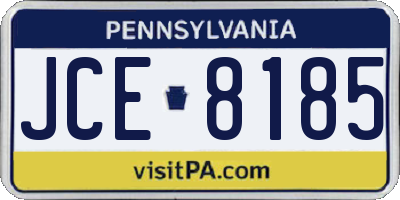 PA license plate JCE8185