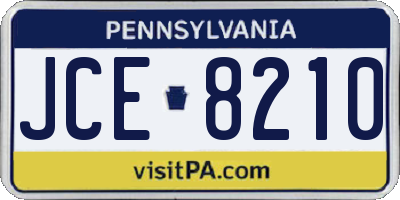 PA license plate JCE8210
