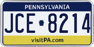 PA license plate JCE8214