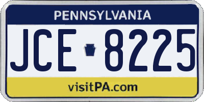 PA license plate JCE8225