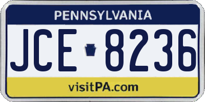 PA license plate JCE8236