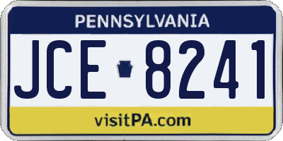 PA license plate JCE8241