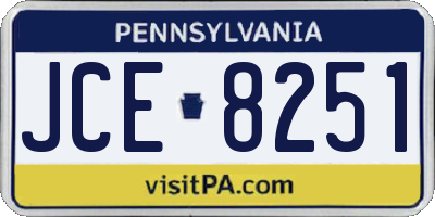 PA license plate JCE8251
