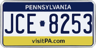 PA license plate JCE8253