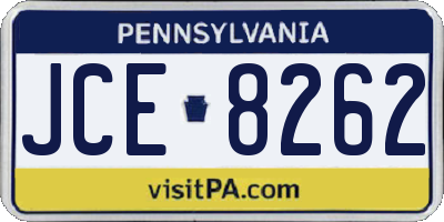 PA license plate JCE8262