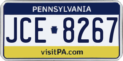 PA license plate JCE8267