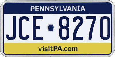 PA license plate JCE8270