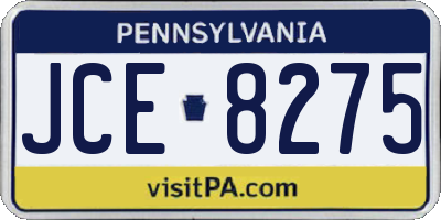 PA license plate JCE8275