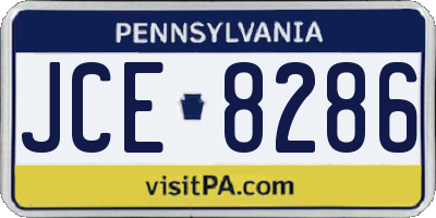 PA license plate JCE8286