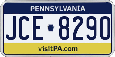 PA license plate JCE8290