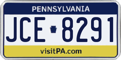PA license plate JCE8291