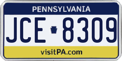PA license plate JCE8309