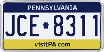 PA license plate JCE8311