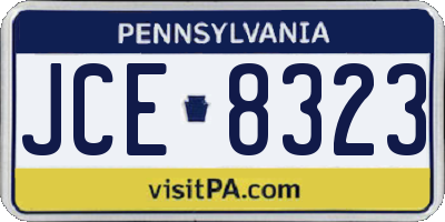 PA license plate JCE8323